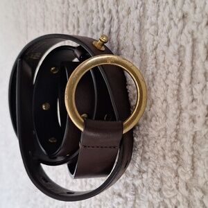 Genuine leather brown belt